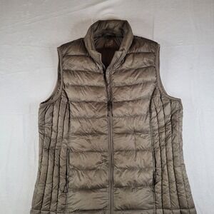 Weatherproof 32 Degrees Heat Down Puffer Vest Taupe Brown XL Full Zip 847598
